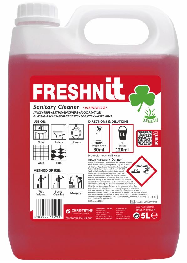 CLOVER FRESHN-IT NEUTRAL SANITARY CLEANER 5L (PALLET) | Mustang Hygiene
